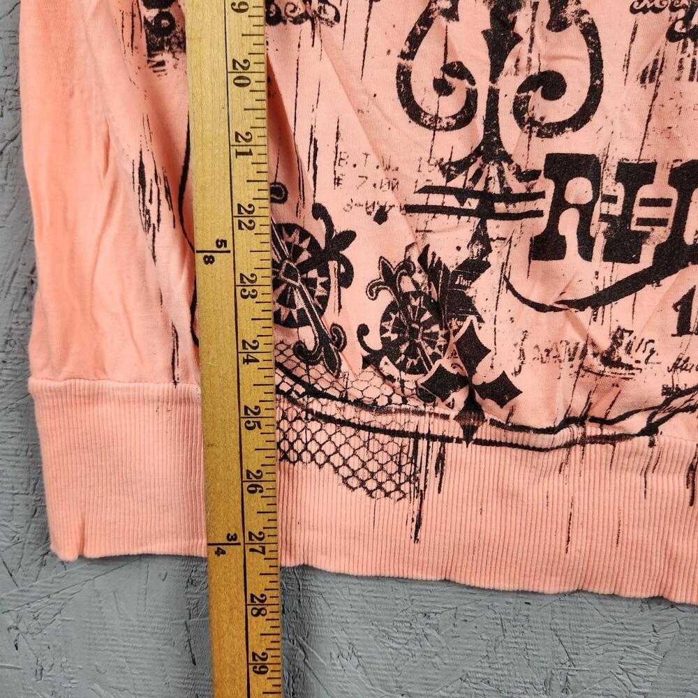 Vintage Daytrip Shirt Womens XL Studded Graphic Embellished Top Goth Biker Y2K - Picture 7 of 15